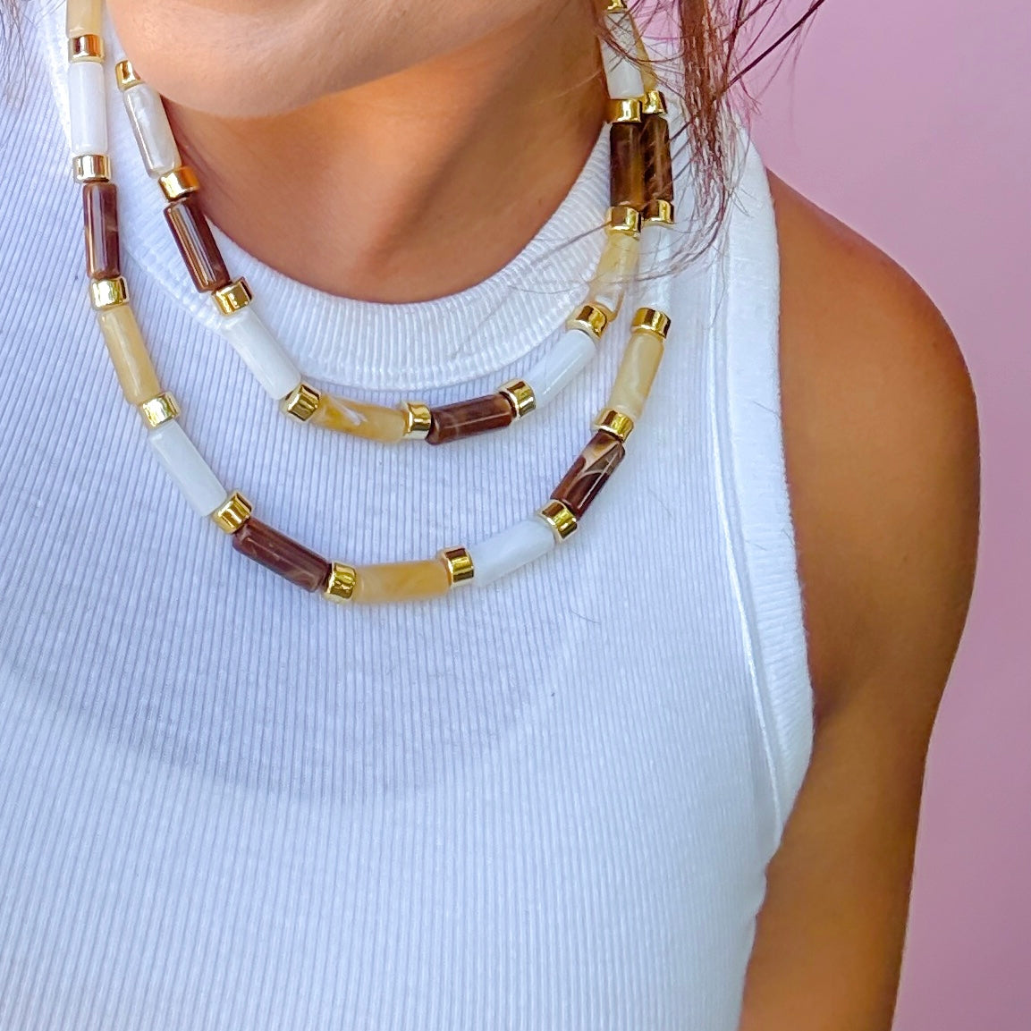 Caramel Candy Bar Chic Necklace