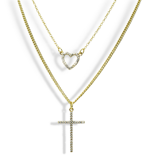 Love & Cross Layer Necklace