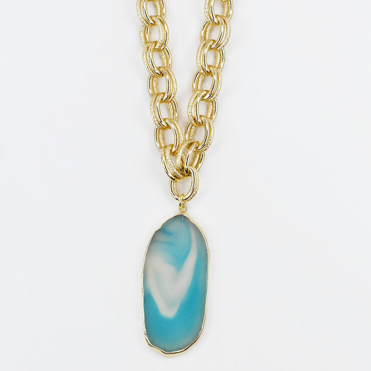 Azure Drift Pendant Necklace