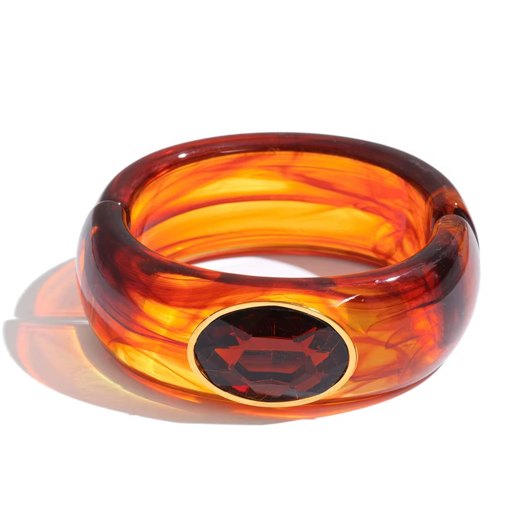 Gemstone Resin Cuff Bracelet