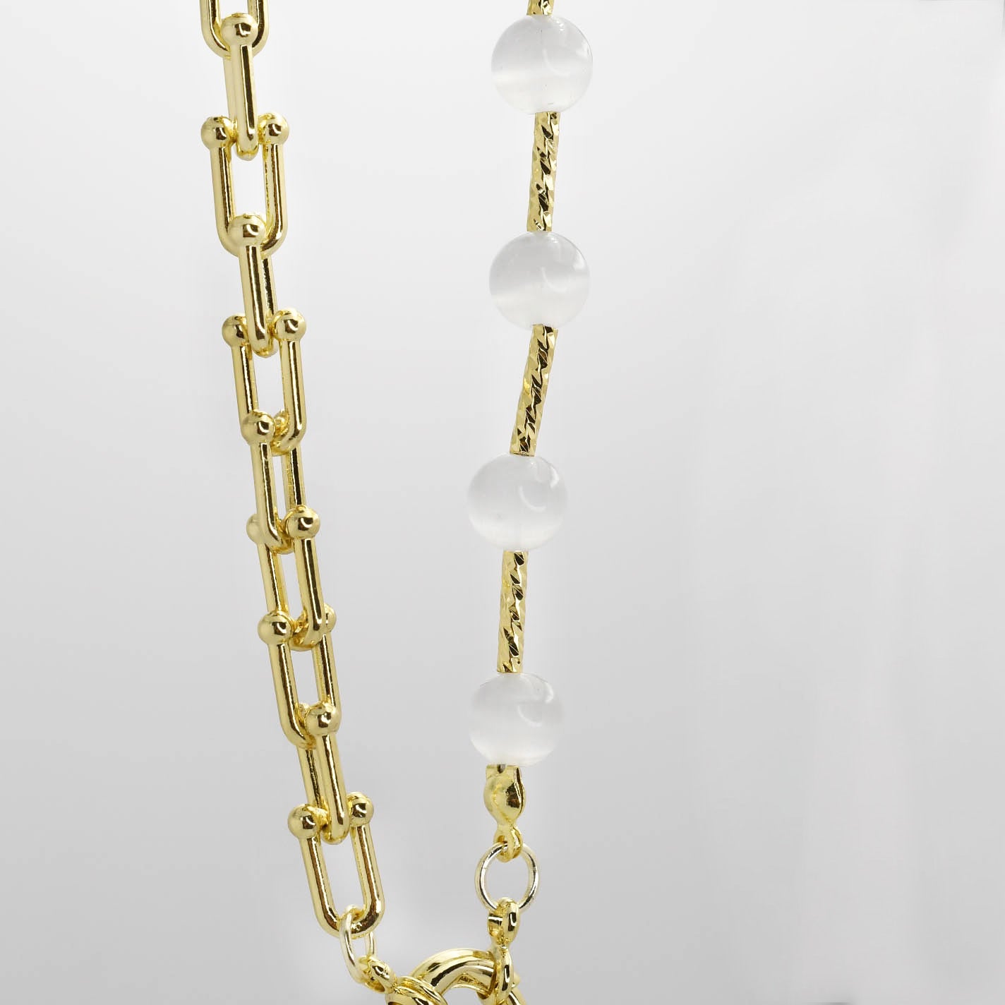 Bead & Link Heart Necklace