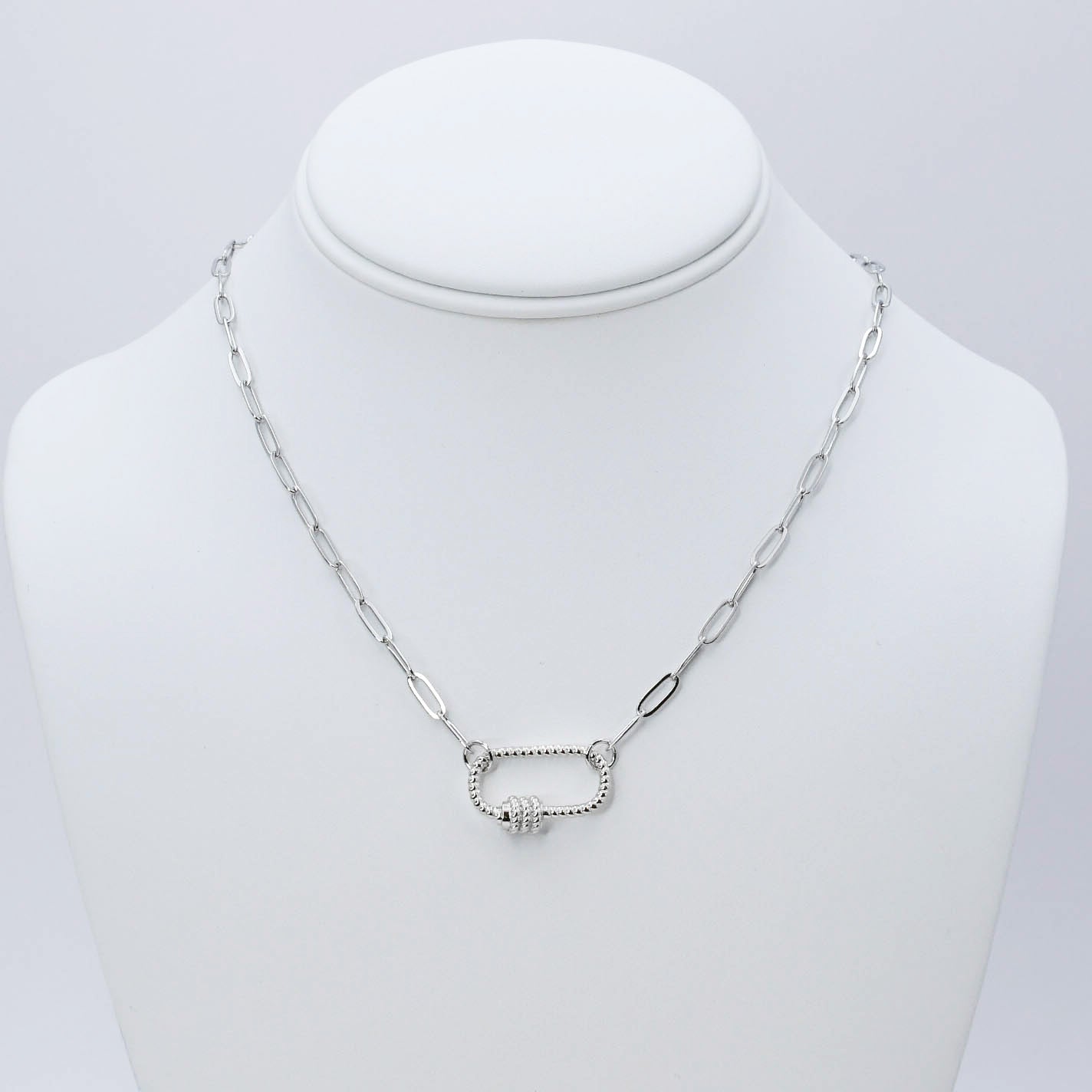 Clip Charm Silver Necklace