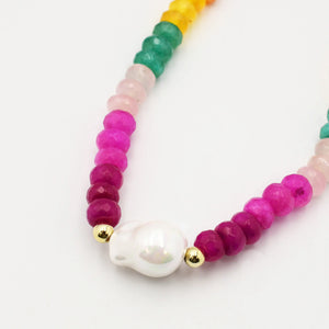 Colorful Gemstone with Pearl