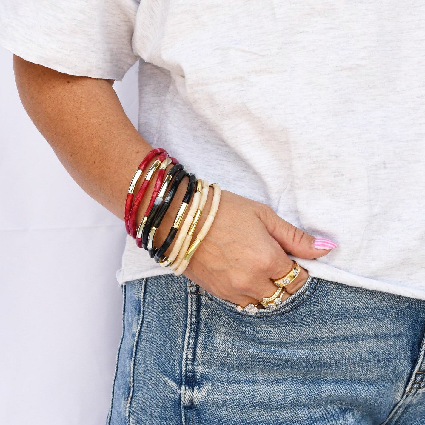 Dainty Glam Stretch Bracelet Set