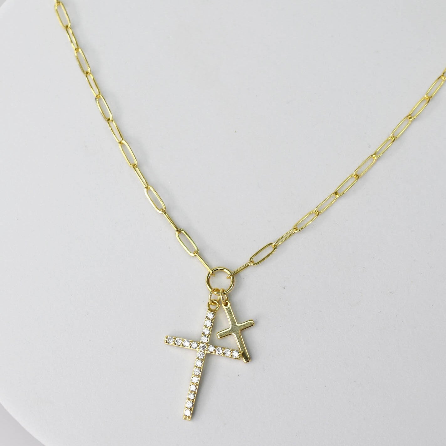 Double Cross Necklace