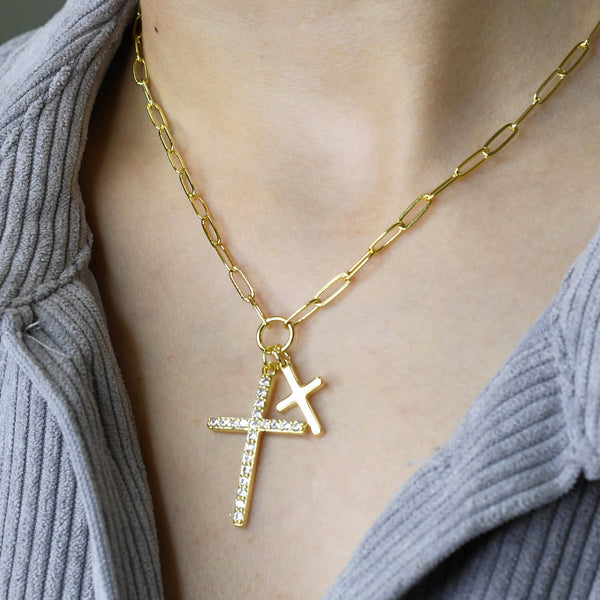 Double Cross Necklace I-25