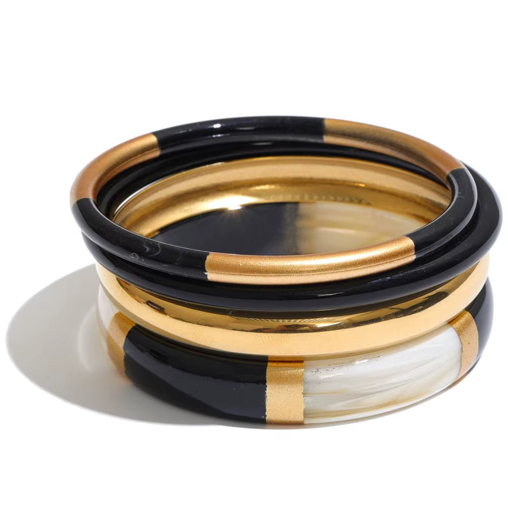 Waterproof The Socialite Bangle Set Black
