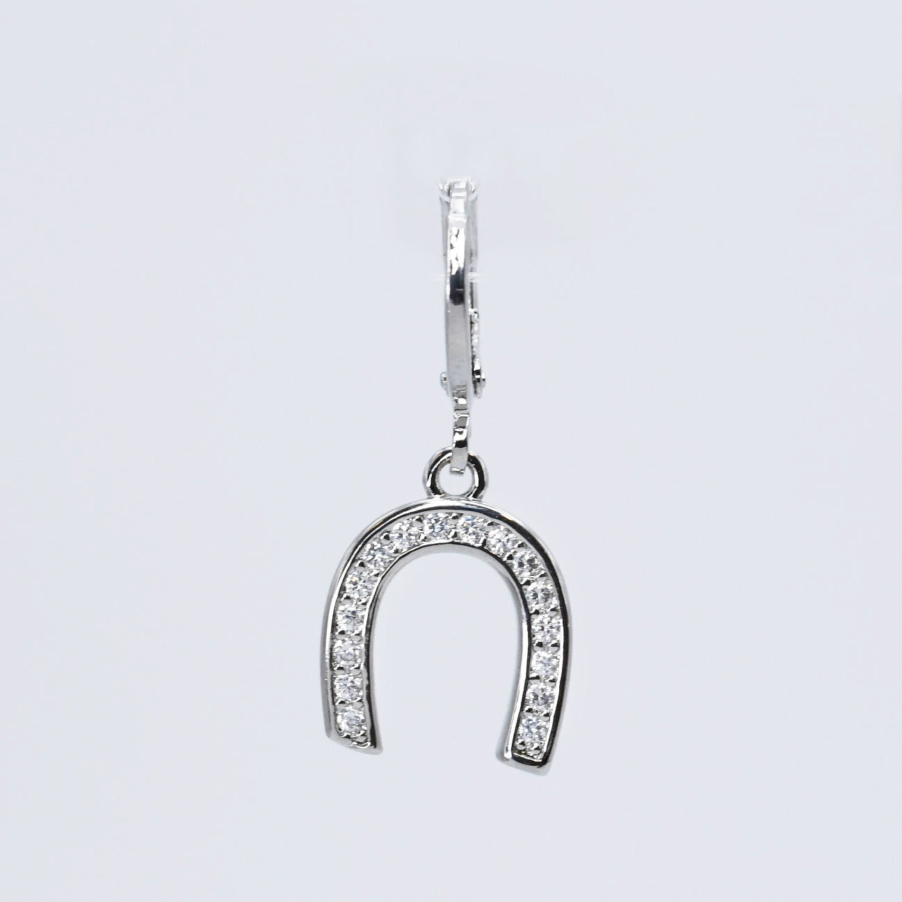 Glam Horseshoe Silver Charm