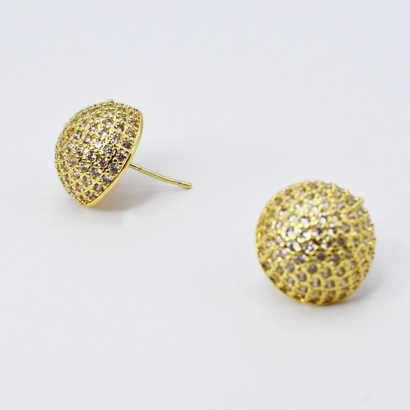 Gold Glitter Bead Stud
