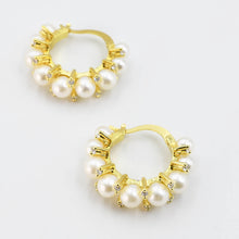 Load image into Gallery viewer, Grape Pearl Hoops F31
