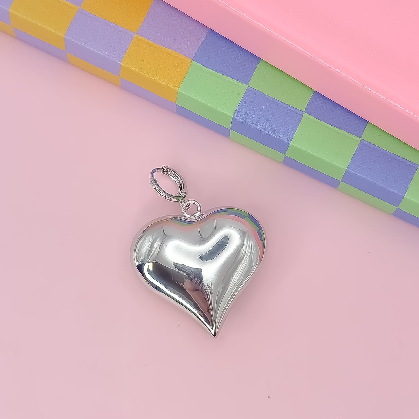 Dreamy Heart Silver Charm