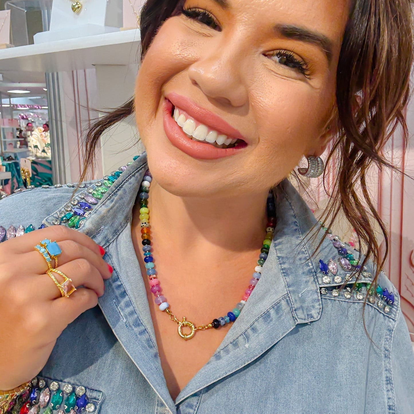 Shades of Fun Gemstone Necklace