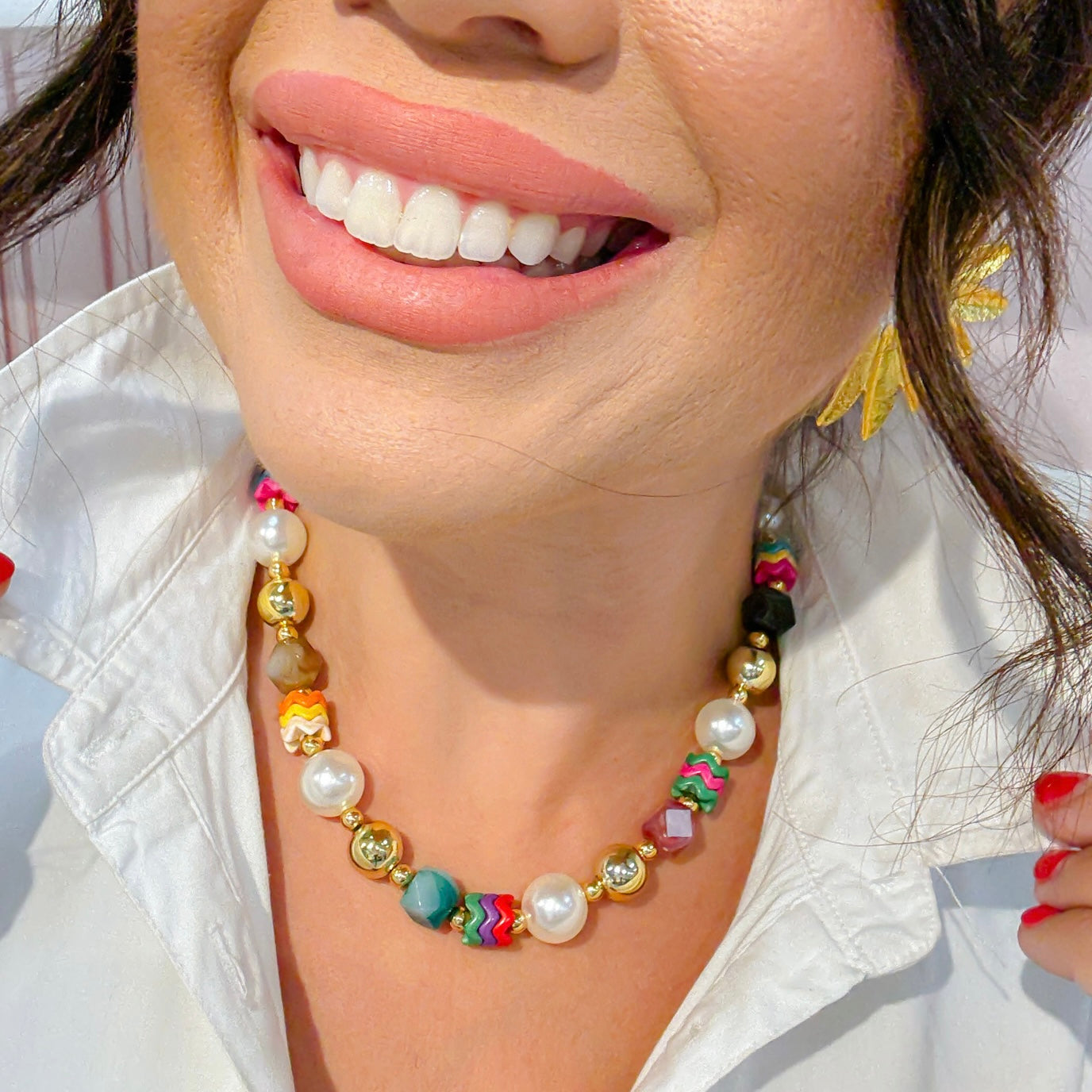 Ziggy Pearl Pop Gold Necklace