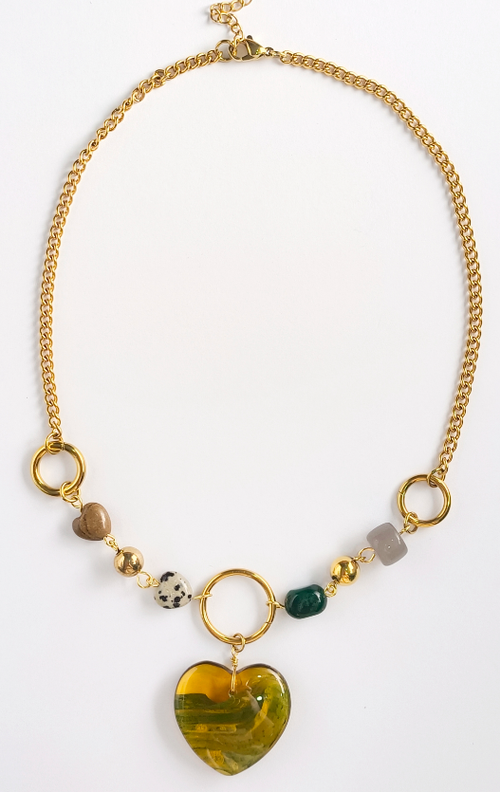 Golden Meadow Heart Necklace