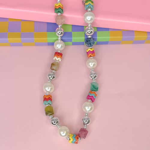 Ziggy Pearl Pop Silver Necklace
