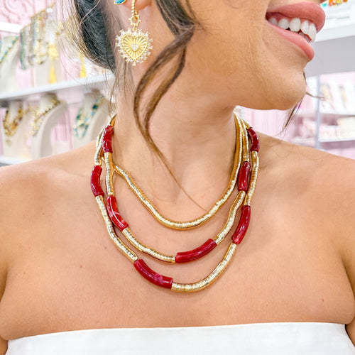 Triple the Glamour Layered Statement Necklace