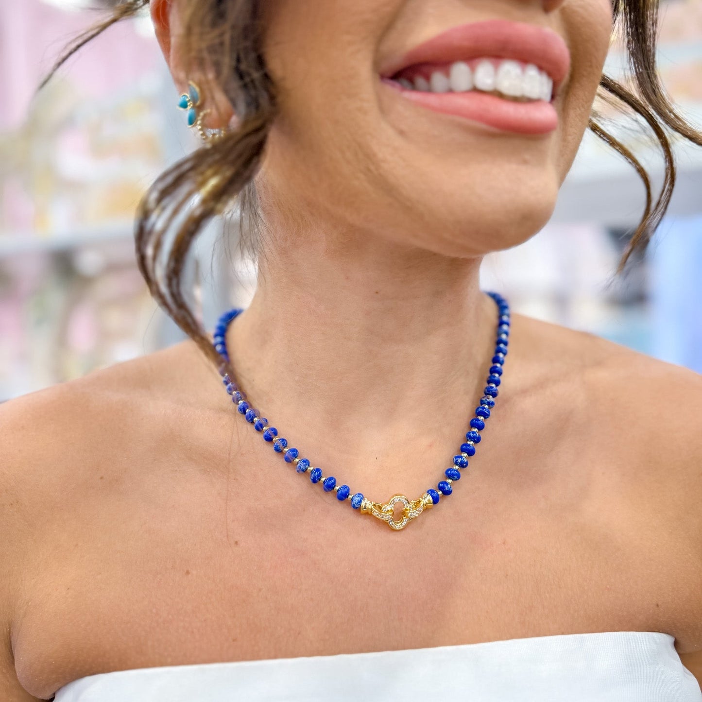 Just What You Need Beaded Gemstone Necklace