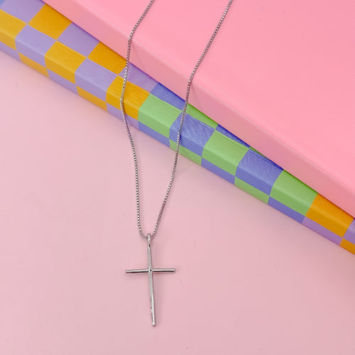 Serene Cross Silver Necklace