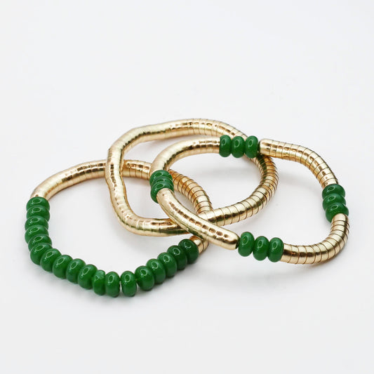 Imperial Green Stretch Bracelet Set