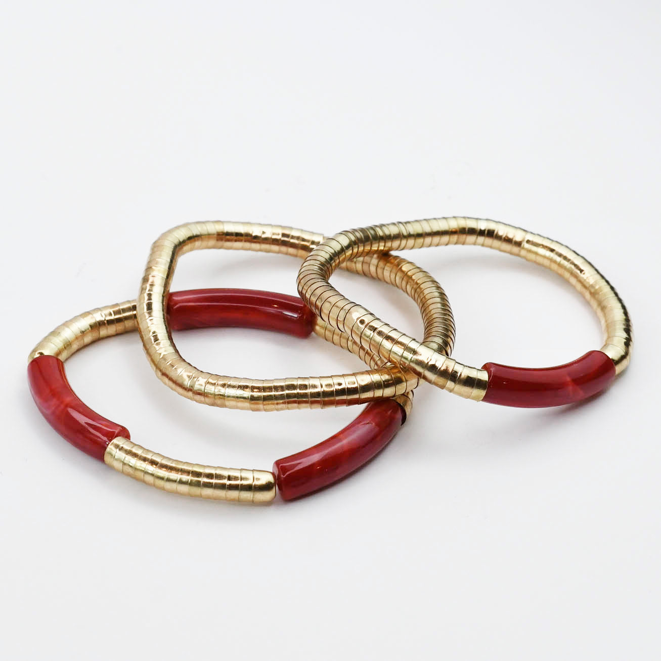 Imperial Red Stretch Bracelet Set