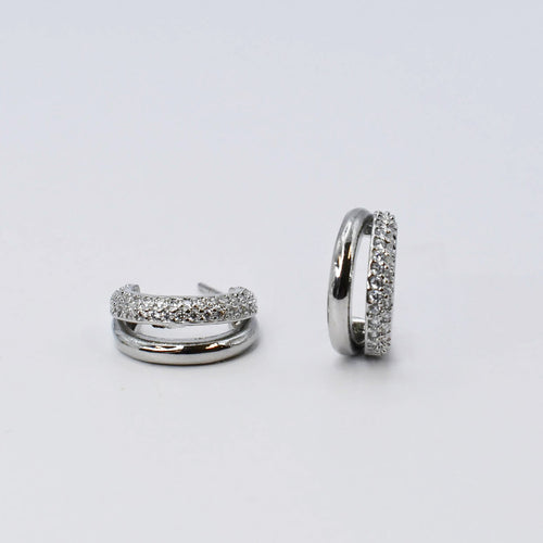 Mini Mirage Silver Hoop