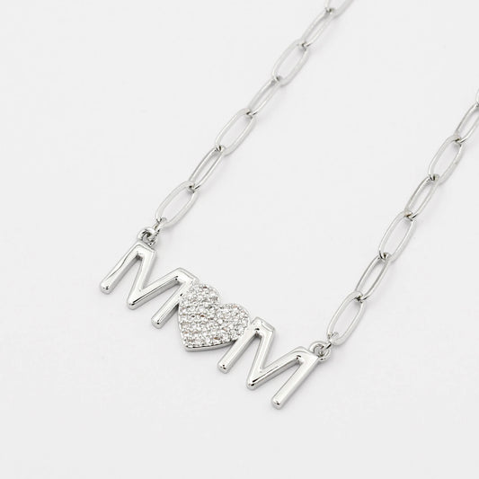 Mom Heart Silver