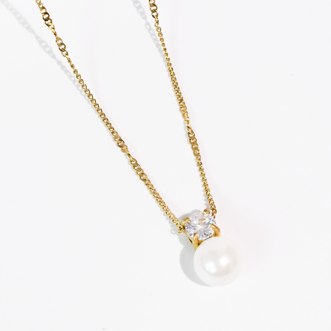Pearl Dot Crystal Necklace Waterproof