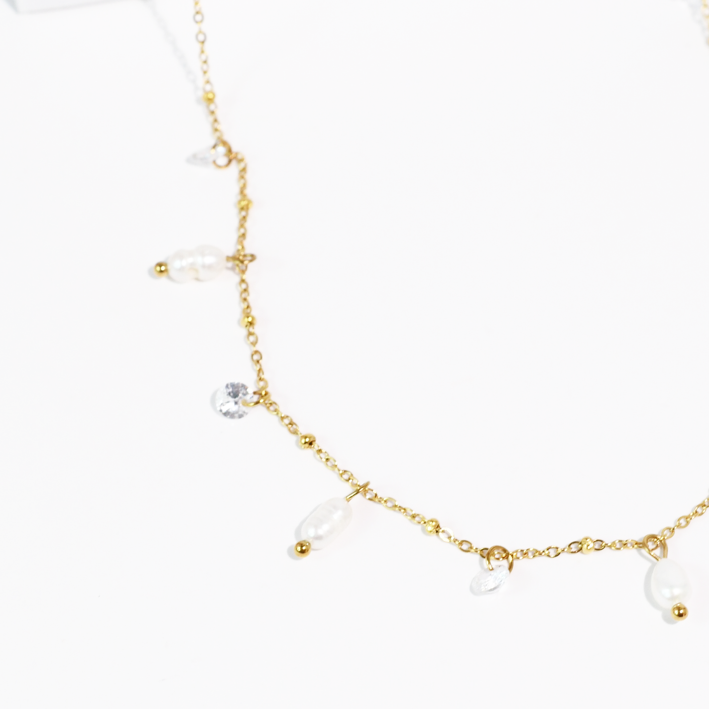 Pearl Drops Love Waterproof Necklace