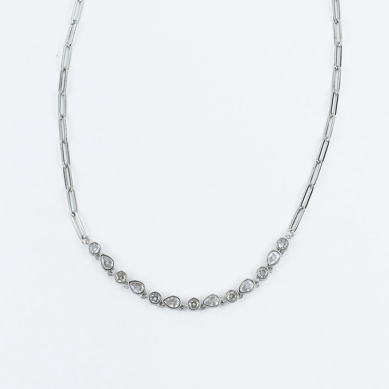 Radiance Drops Silver Necklace