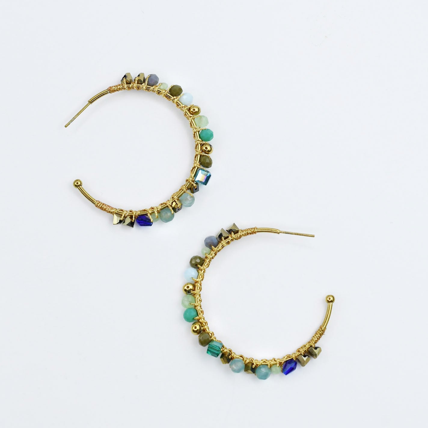 Sea Glass Hoops