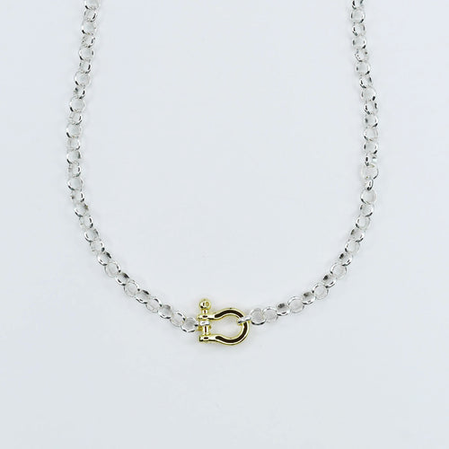 Silver Link Clasp Necklace