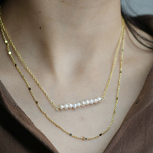 Load image into Gallery viewer, Pearl Bar Layer Necklace I-18
