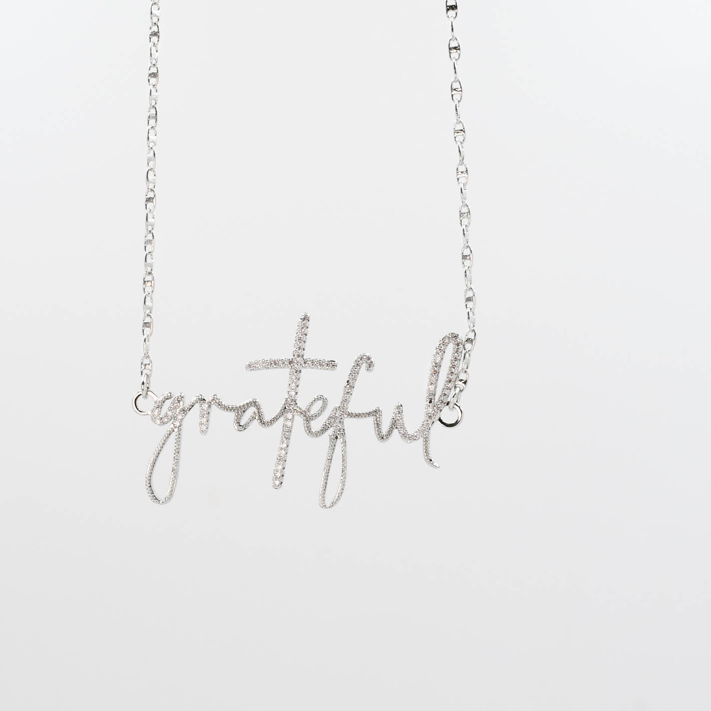 Grateful Silver Necklace I-51