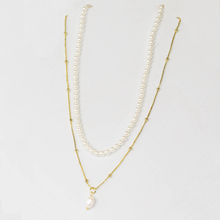 Load image into Gallery viewer, Pearl Beaded Layer Necklace I-21
