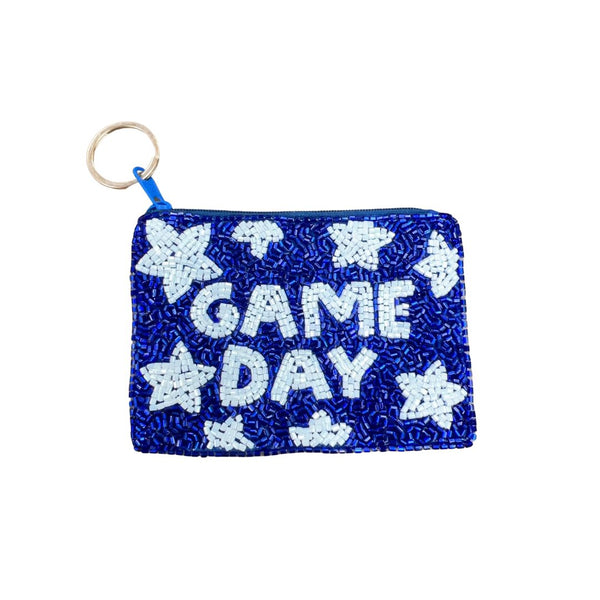 Blue/White Game Day Keychain Pouch