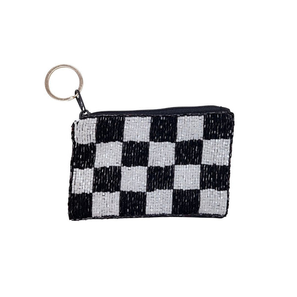 Checkered Black/White Keychain Pouch