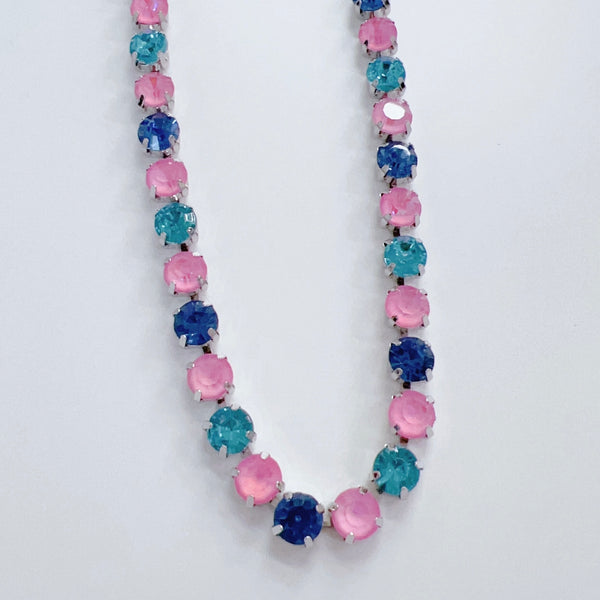 Myra Pink/Blue Gem Necklace N20