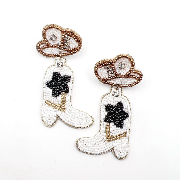 Black Star Boot Earrings B11