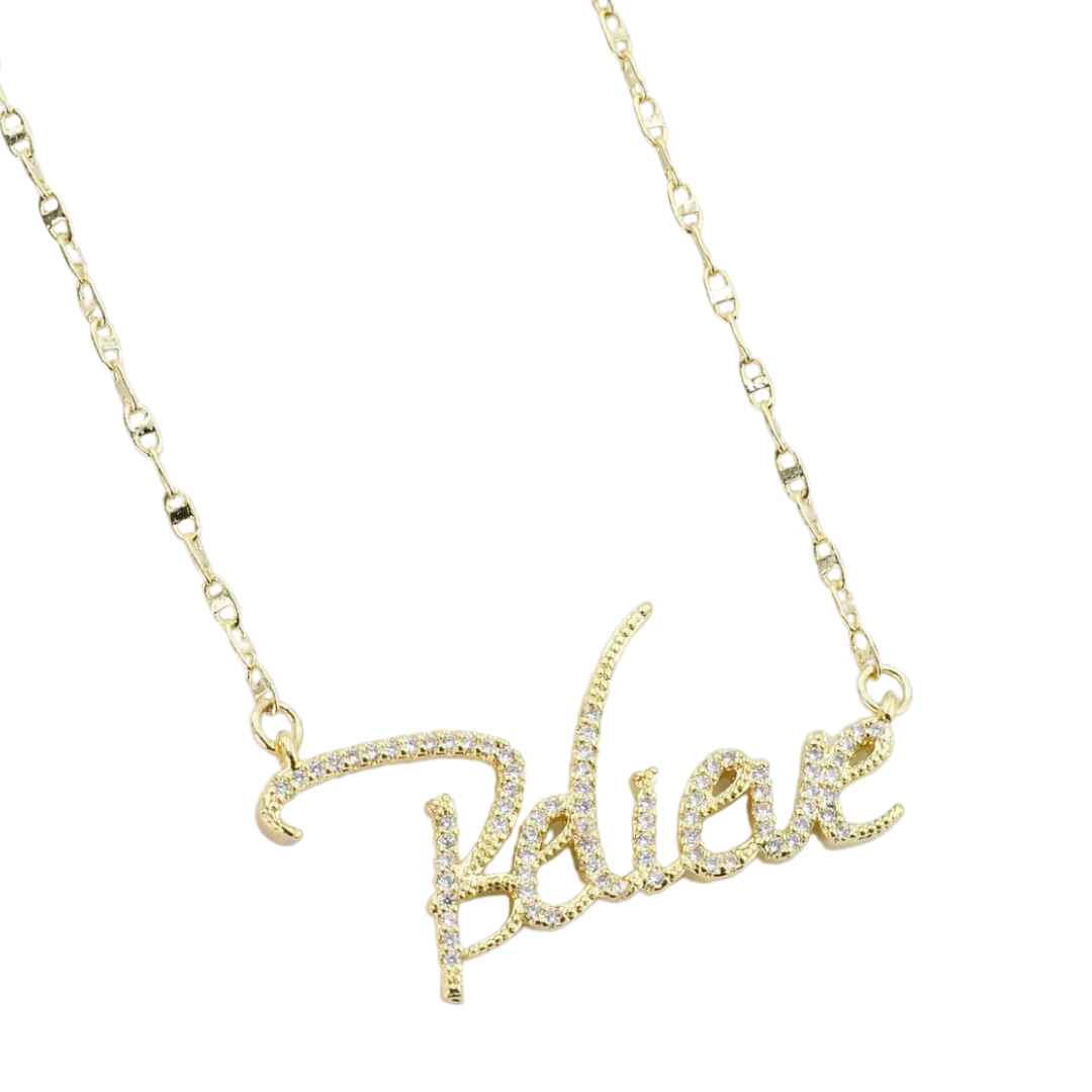 Believe Gold Necklace I-38