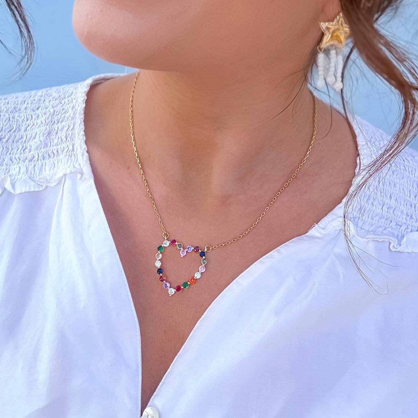 Sparkle Multi Heart Necklace