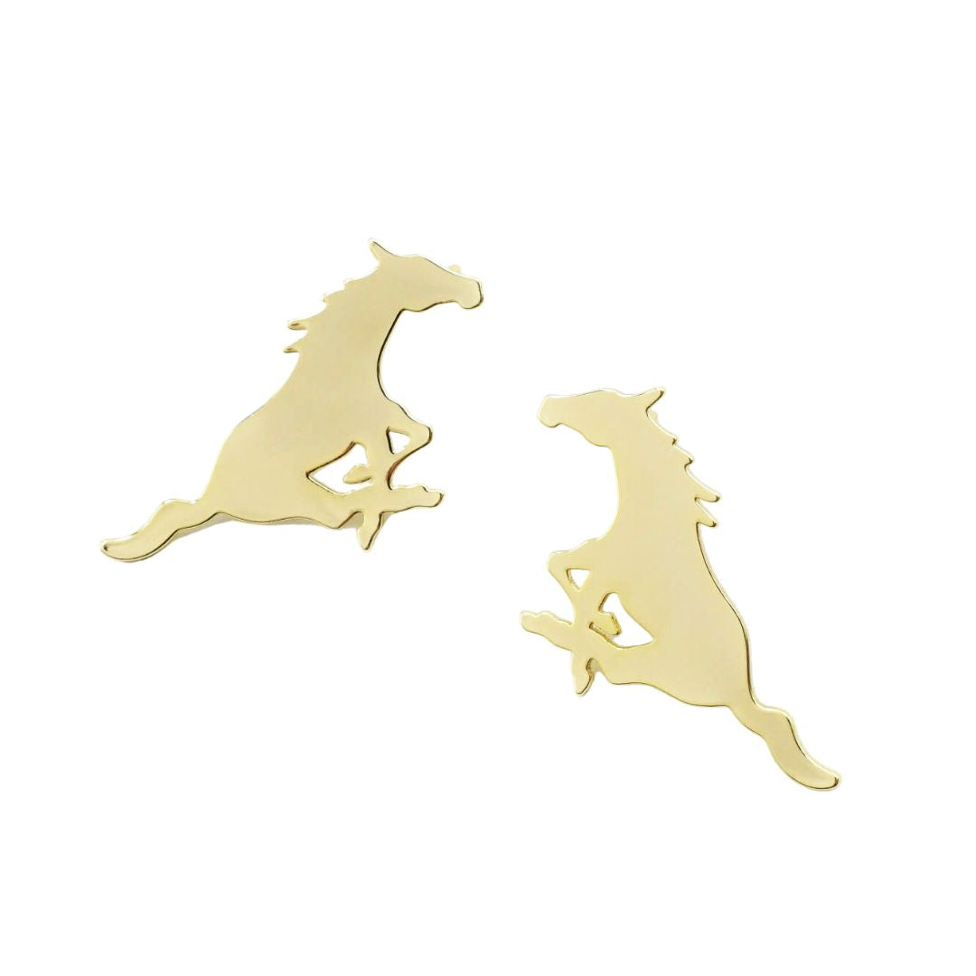 SMU Pony Shaped Earrings Gold T25