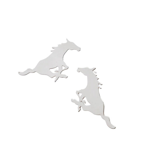 SMU Pony Shaped Earrings Silver T25