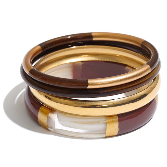 Waterproof The Socialite Bangle Set Brown