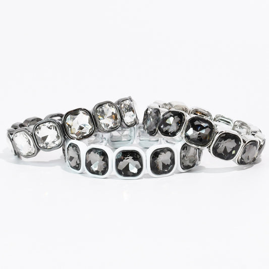 Crystal Smoke Bracelet Stack