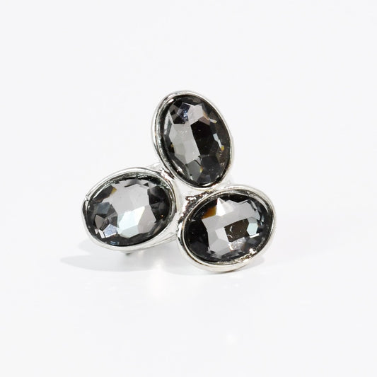 Smokey Trio Crystal Ring