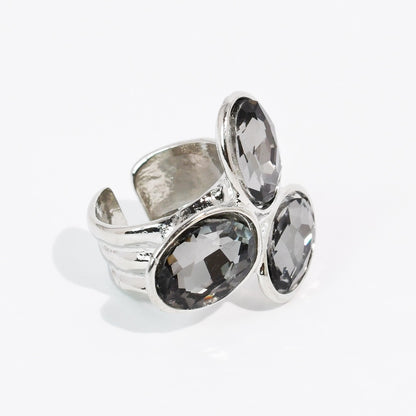 Smokey Trio Crystal Ring