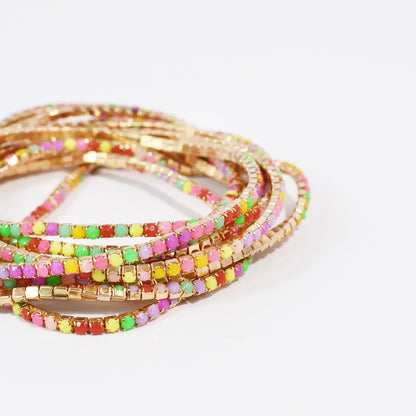 Sparkle Neon Crystal Bracelet Set