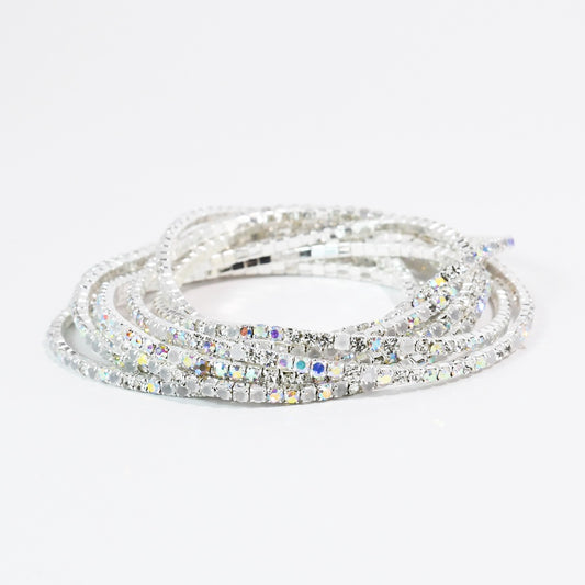 Crystal Silver  Bracelet Set