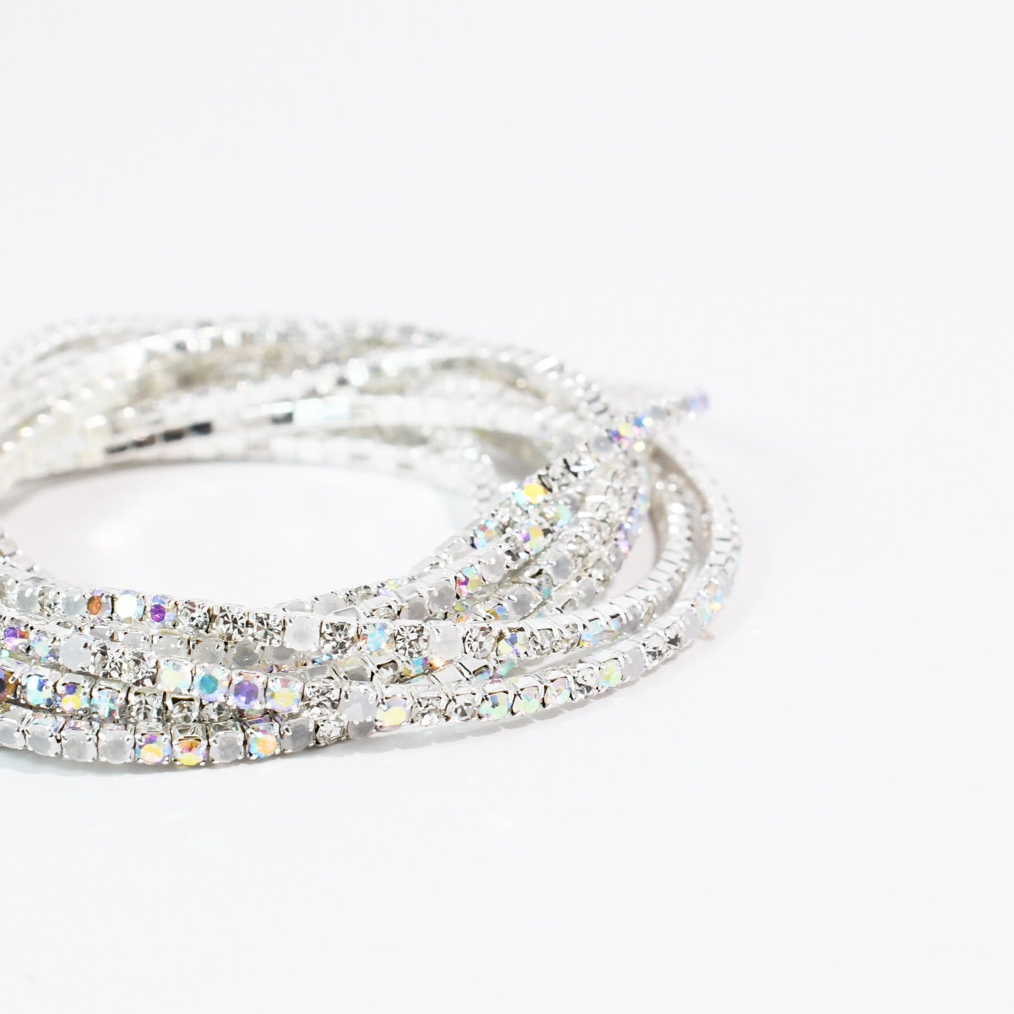 Crystal Silver  Bracelet Set