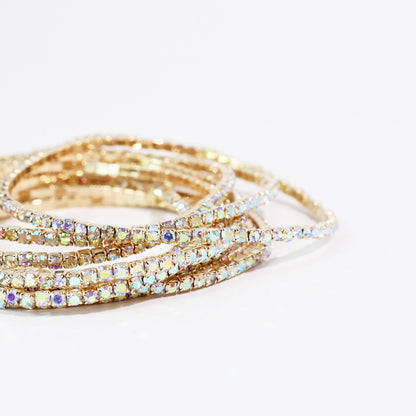 Iridescent Crystal Bracelet Set